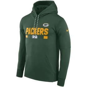 Wholesale Cheap Men\'s Green Bay Packers Nike Green Sideline ThermaFit Performance PO Hoodie