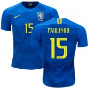 Wholesale Cheap Brazil #15 Paulinho Away Kid Soccer Country Jersey