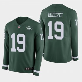 Wholesale Cheap Nike Jets #19 Andre Roberts Green Team Color Men\'s Stitched NFL Limited Therma Long Sleeve Jersey