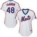 Wholesale Cheap Mets #48 Jacob deGrom White(Blue Strip) Alternate Women's Stitched MLB Jersey