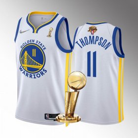 Wholesale Cheap Men\'s Golden State Warriors #11 Klay Thompson White 2022 NBA Finals Champions Stitched Jersey