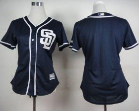Wholesale Cheap Padres Blank Navy Blue Alternate 1 Women\'s Stitched MLB Jersey
