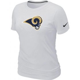 Wholesale Cheap Women\'s Nike Los Angeles Rams Logo NFL T-Shirt White