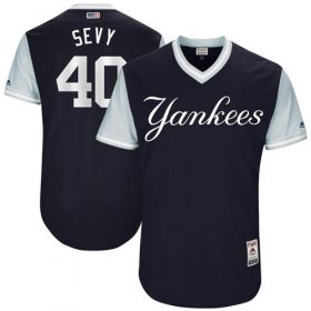 Wholesale Cheap Yankees #40 Luis Severino Navy \"Sevy\" Players Weekend Authentic Stitched MLB Jersey
