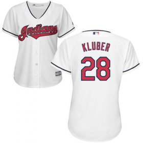 Wholesale Cheap Indians #28 Corey Kluber White Women\'s Home Stitched MLB Jersey