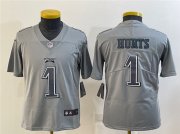 Wholesale Cheap Youth Philadelphia Eagles #1 Jalen Hurts Gray Atmosphere Fashion Stitched Football Jersey