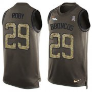 Wholesale Cheap Nike Broncos #29 Bradley Roby Green Men's Stitched NFL Limited Salute To Service Tank Top Jersey