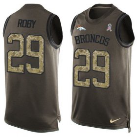 Wholesale Cheap Nike Broncos #29 Bradley Roby Green Men\'s Stitched NFL Limited Salute To Service Tank Top Jersey