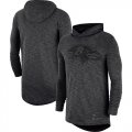 Wholesale Cheap Men's Baltimore Ravens Nike Heathered Charcoal Fan Gear Tonal Slub Hooded Long Sleeve T-Shirt