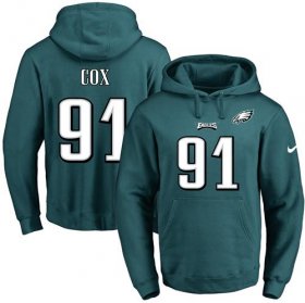 Wholesale Cheap Nike Eagles #91 Fletcher Cox Midnight Green Name & Number Pullover NFL Hoodie