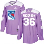 Wholesale Cheap Adidas Rangers #36 Glenn Anderson Purple Authentic Fights Cancer Stitched NHL Jersey