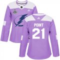 Cheap Adidas Lightning #21 Brayden Point Purple Authentic Fights Cancer Women's 2020 Stanley Cup Champions Stitched NHL Jersey