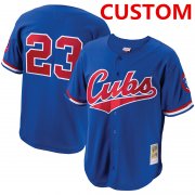 Wholesale Cheap Custom Chicago Cubs Royal Blue Throwback Mesh Batting Practice Stitched MLB Jersey