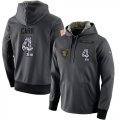 Wholesale Cheap NFL Men's Nike Oakland Raiders #4 Derek Carr Stitched Black Anthracite Salute to Service Player Performance Hoodie