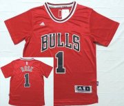 Wholesale Cheap Men's Chicago Bulls #1 Derrick Rose Revolution 30 Swingman 2014 New Red Short-Sleeved Jersey