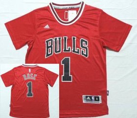 Wholesale Cheap Men\'s Chicago Bulls #1 Derrick Rose Revolution 30 Swingman 2014 New Red Short-Sleeved Jersey