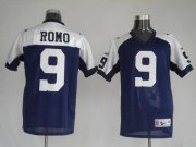 Wholesale Cheap Cowboys #9 Tony Romo Blue Thanksgiving Stitched Throwback NFL Jersey