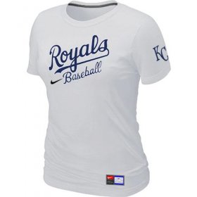 Wholesale Cheap Women\'s MLB Kansas City Royals White Nike Short Sleeve Practice T-Shirt
