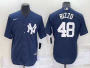 Wholesale Cheap Men's New York Yankees #48 Anthony Rizzo Navy Blue Stitched Nike Cool Base Throwback Jersey