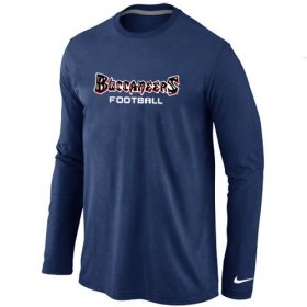 Wholesale Cheap Nike Tampa Bay Buccaneers Authentic Font Long Sleeve T-Shirt Dark Blue