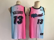 Wholesale Cheap Men Miami Heat 13 Adebayo Blue and pink city Edition Nike 2021 NBA Jersey