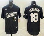 Cheap Men's Los Angeles Dodgers #18 Yoshinobu Yamamoto Number Black Turn Back The Clock Stitched Cool Base Jersey1