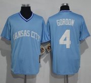 Wholesale Cheap Royals #4 Alex Gordon Light Blue Cooperstown Stitched MLB Jersey
