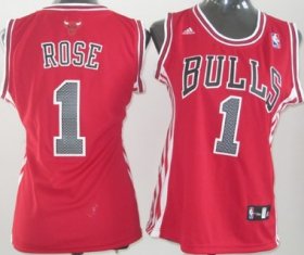 Wholesale Cheap Chicago Bulls #1 Derrick Rose Red Womens Jersey