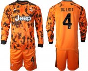 Wholesale Cheap Men 2020-2021 club Juventus away long sleeves 4 orange Soccer Jerseys