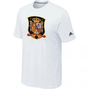Wholesale Cheap Adidas Spain 2014 World Short Sleeves Soccer T-Shirt White