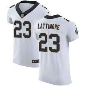 Wholesale Cheap Nike Saints #23 Marshon Lattimore White Men\'s Stitched NFL Vapor Untouchable Elite Jersey