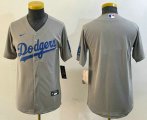 Cheap Youth Los Angeles Dodgers Blank Gray Cool Base Jersey