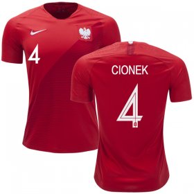 Wholesale Cheap Poland #4 Cionek Away Soccer Country Jersey