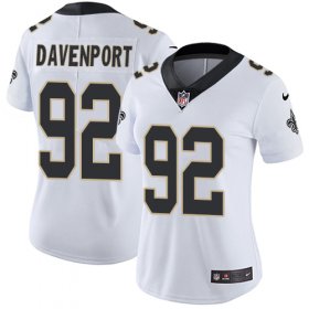 Wholesale Cheap Nike Saints #92 Marcus Davenport White Women\'s Stitched NFL Vapor Untouchable Limited Jersey