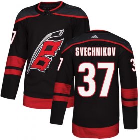 Wholesale Cheap Adidas Hurricanes #37 Andrei Svechnikov Black Alternate Authentic Stitched NHL Jersey