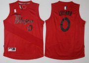 Wholesale Cheap Men's Portland Trail Blazers #0 Damian Lillard adidas Red 2016 Christmas Day Stitched NBA Swingman Jersey