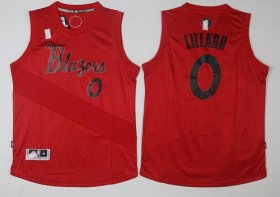 Wholesale Cheap Men\'s Portland Trail Blazers #0 Damian Lillard adidas Red 2016 Christmas Day Stitched NBA Swingman Jersey