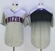 Wholesale Cheap Diamondbacks Blank Gray/Capri New Cool Base Stitched MLB Jersey