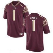 Wholesale Cheap Men's Florida State Seminoles #1 Jimbo Fisher Red Stitched College Football 2016 Nike NCAA Jersey