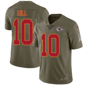 Wholesale Cheap Nike Chiefs #10 Tyreek Hill Olive Men\'s Stitched NFL Limited 2017 Salute to Service Jersey