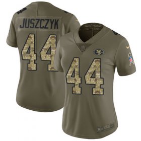 Wholesale Cheap Nike 49ers #44 Kyle Juszczyk Olive/Camo Women\'s Stitched NFL Limited 2017 Salute to Service Jersey