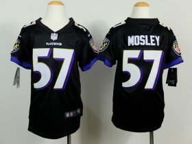 Wholesale Cheap Nike Ravens #57 C.J. Mosley Black Alternate Youth Stitched NFL New Elite Jersey