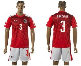 Wholesale Cheap Austria #3 Dragovic Red Home Soccer Country Jersey