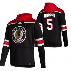 Wholesale Cheap Chicago Blackhawks #5 Connor Murphy Adidas Reverse Retro Pullover Hoodie Black