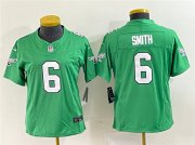 Wholesale Cheap Women's Philadelphia Eagles #6 DeVonta Smith Green 2023 F.U.S.E. Stitched Football Jersey(Run Small)