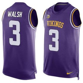 Wholesale Cheap Nike Vikings #3 Blair Walsh Purple Team Color Men\'s Stitched NFL Limited Tank Top Jersey
