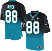 Wholesale Cheap Nike Panthers #88 Greg Olsen Black/Blue Men's Stitched NFL Elite Fadeaway Fashion Jersey