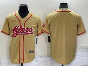 Wholesale Cheap Men\'s San Francisco 49ers Blank Gold Stitched MLB Cool Base Nike Baseball Jersey