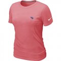 Wholesale Cheap Women's Nike Tennessee Titans Chest Embroidered Logo T-Shirt Pink