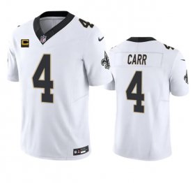 Wholesale Cheap Men\'s New Orleans Saints #4 Derek Carr White 2023 F.U.S.E. With 4-Star C Patch Vapor Untouchable Limited Football Stitched Jersey